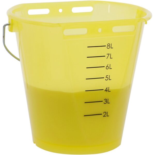 Kalvebar bøtte Gul transparent m/måleenhet l.