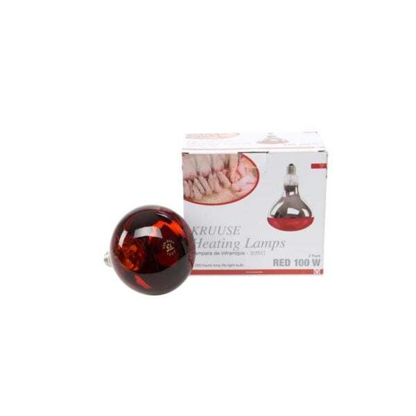 KRUUSE Infrarød varmepære. 100W. rød. 2 stk