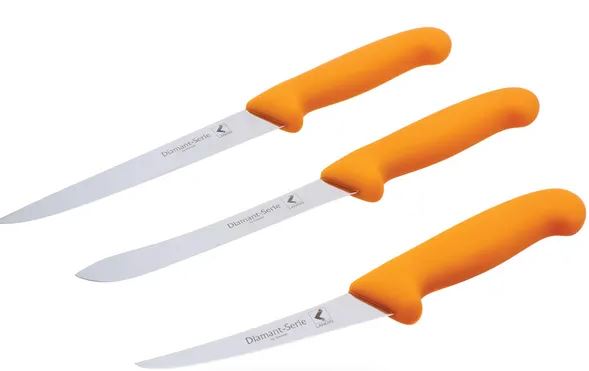 Knivsett orange 3 deler La-Va