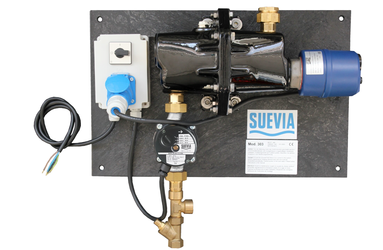 Suevia Mod 303 varme - og sirkulasjonsanlegg 230V