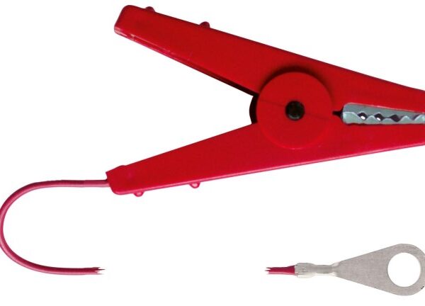 AKO Gjerde tilkoblingskabel. rød. 100 cm. M8 metalløye