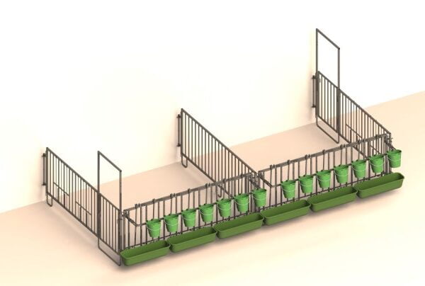 Kerbl Kalvefront grind m/7 eteplasser. stengbar 285cm