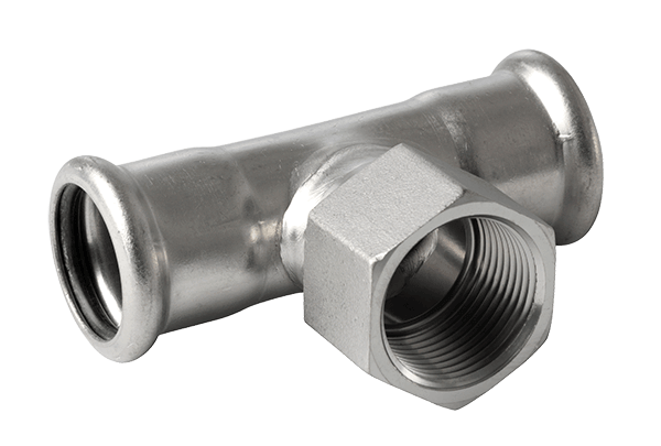 Pressfitting Rustfri T-rør 15-1/2"-15 mm innv