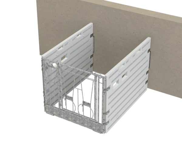 KERBL Kalveboks modulær enkel, komplet for veggmontasje.