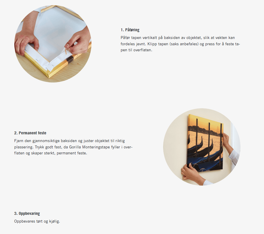 Gorilla Monterings Tape klar 1,5mtr (dobbelsidig) - Bilde 2