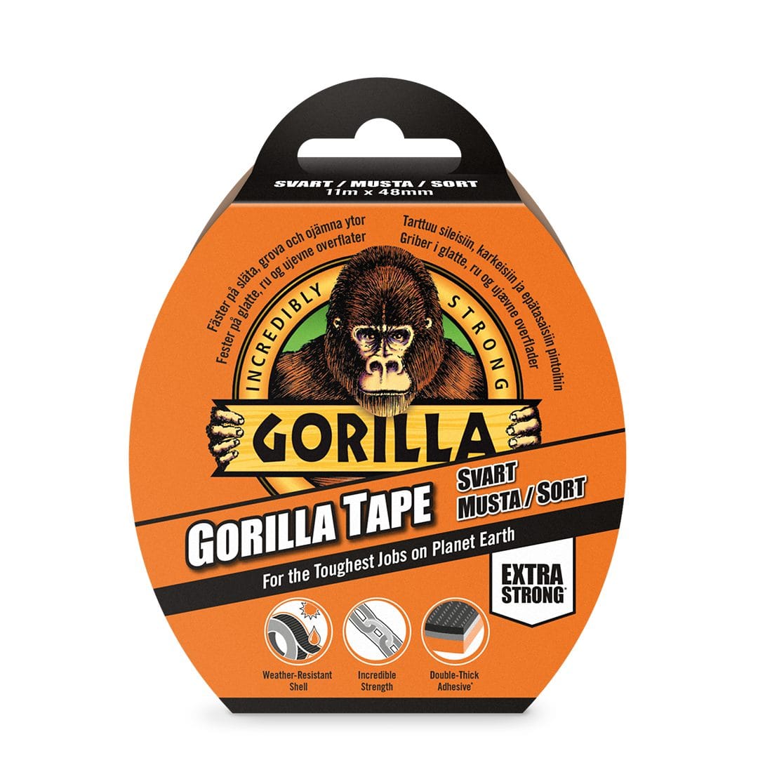 Gorilla Tape Svart 11mtr x 48 Extra Strong - Bilde 2